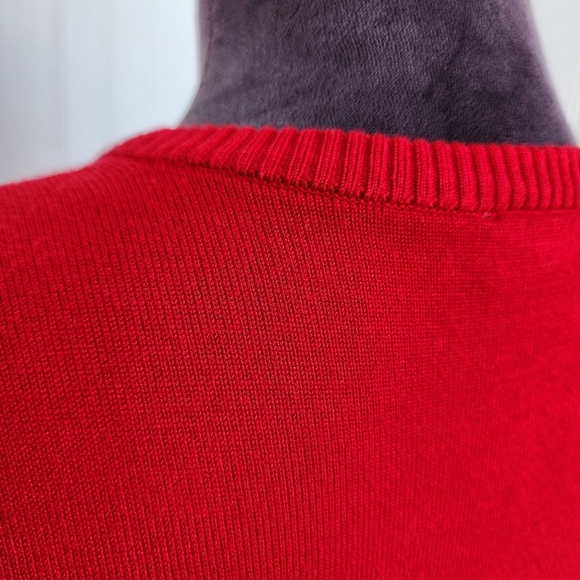 Calvin Klein Dress Womens Small Red Knit Sheath Knee Length Classic Cocktail S - Picture 7 of 14